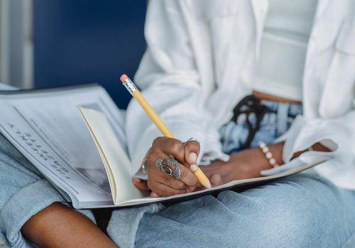 Student studying with focus and calm breath
